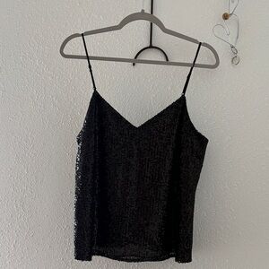 Banana Republic Elegant Black Sequin Cami Top size M